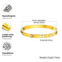 Vnox Gold Plated Love Cuff Bangle – Stainless Steel Bracelet