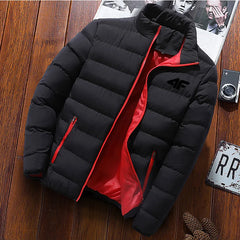 Men's  New Winter Long Sleeve Cotton Coat Zipper Jacket Men's Cotton Coat