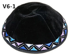 19/20CM VELVET EMBROIDERED JEWISH YARMULKE KIPPAH KIPPOT