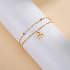 EUEAVAN 1pc Star of David Bracelet Hexagram Jewish Stainless Steel Charm Bracelets for Women Vintage Judaism Jewelry Gifts