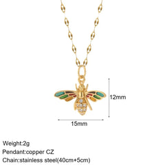 Heart Evil Blue Eye Sun Necklace for Women Cute Dog Bee Elephant Gold Color Pendant Long Stainless Steel Chains