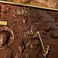 Religious Holy Statues Trinity Wood Wall Decor, Catholic Mural,Family Home Decor