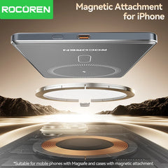 Rocoren 10000mAh Magnetic PowerBank Fast Charging 5000mAh Power Bank Portable Wireless Charger Battery For iPhone 17 16 Pro Max