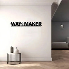 1pc Vintage "Way Maker" Cross Wall Art, Iron Christian Scripture Sign, Religious Home Decor for Living Room Easter