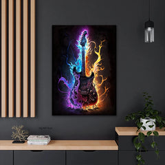 Colorful Symphony Guitar Canvas Wall Decor Musical Inspiration Poster Print Wall Art for Living Room Home Decor Frameless Gifts