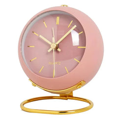 Table Alarm Clocks with Light, Retro Silent Non-Ticking Analog Clock Loud Table Clock for Bedside Office Travel Kids Decoration