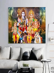 Divine Abstract Lord Shiva Canvas Poster  Hindu God Wall Art for Living Room  Religious Home Decor  Indian Deity Prints