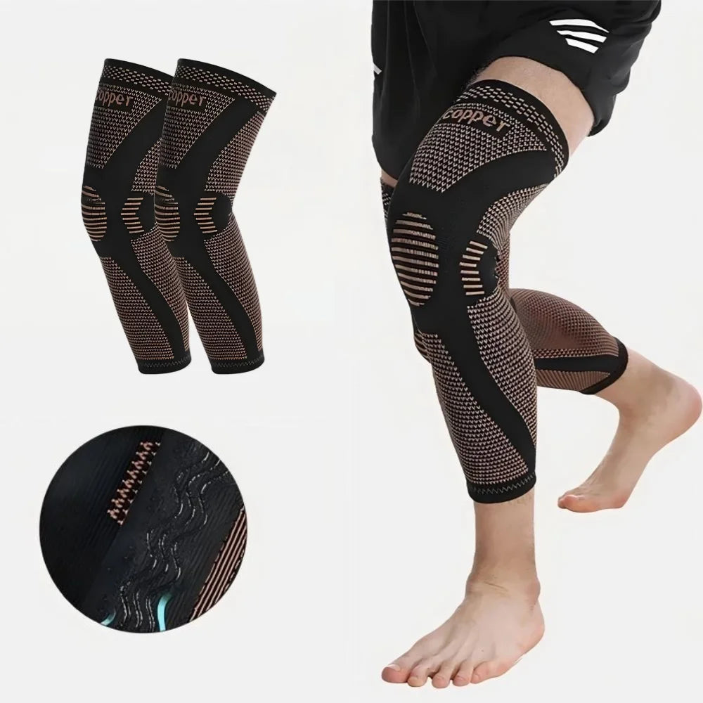 Copper Knee Compression Sleeves – Long Support for Thighs & Calves