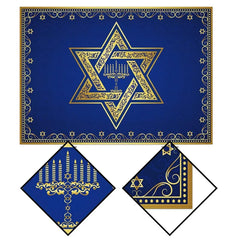 Hanukkah Rectangle Tablecloth Jewish Chanukah Star of David Table Decoration Menorah Festival Day Kitchen Dining Table Cover