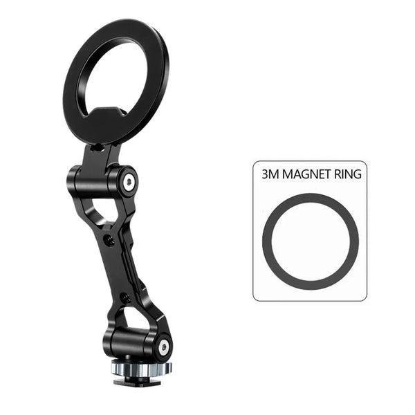 Foldable Magnetic Phone Holder Tripod Mount for Magsafe iPhone 16 15 14 13 12 DSLR Camera Tripod Accessories w 1/4" Cold Shoe