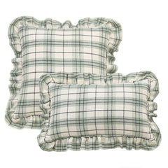BUYNOW 1PC Two-tone Plaid Lace Pillowcase British Vintage Style Countryside Cottage Sofa Cushion Cover Home Bedroom Bed Decor