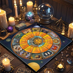 Floral And Sun Tarot Card Tablecloth Altar Cloth Flower Life Spread Tarot Reading Cloth Spiritual Oracle Card Pad
