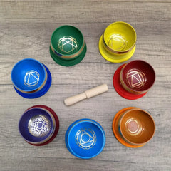 Buddhist Sound Bowls Therapy Meditation Mindfulness Yoga Ornaments Colorful Nepal Tibetan Singing Bowl Chakras Handmade Copper