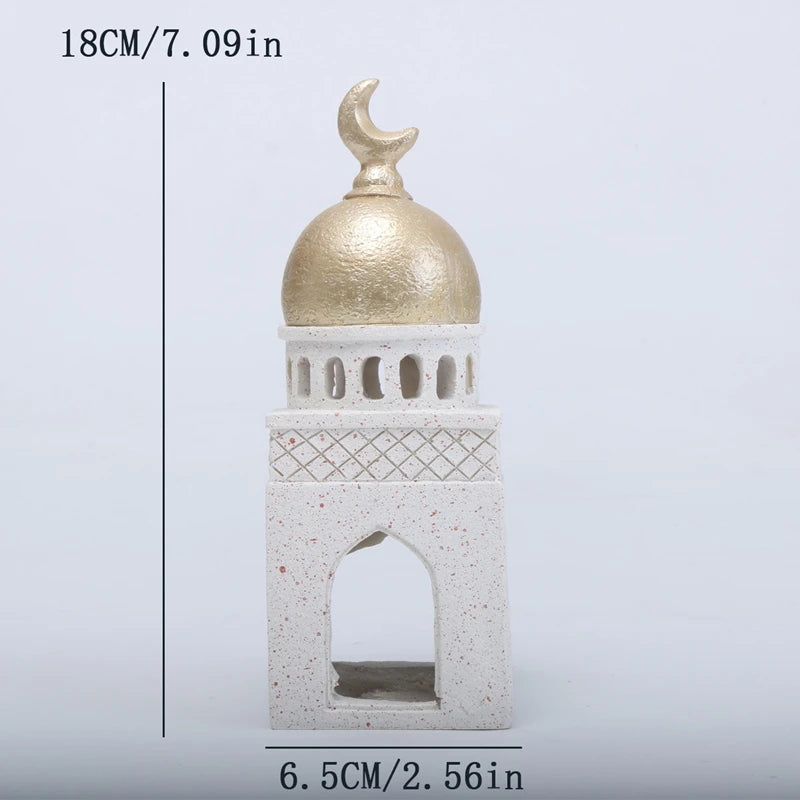 2026 Best Selling Eid Mubarak Ramadan Decoration Premium Resin 3D Mosque Statue Islamic Castle Table Decor Gift For Home Office