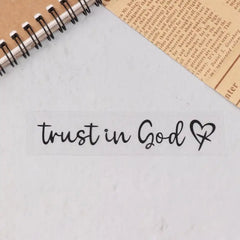 Trust In God Heart Car Rear View Mirror Sticker Decal Faith Bible Verse Christian Church Auto Vehicle Bumper Decor