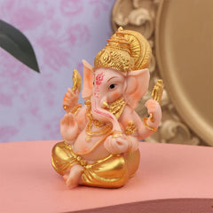 Bar Counter Cashier Desktop DIY Decoration Gold Lord Ganesha Buddha Statue Elephant God Sculptures Ganesh Figurines