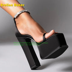 Rhinestone Platform Sandals – Women’s wear Party Shoes
