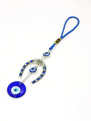 1pc Devil's Eye Horseshoe-shaped Blue Eye Rhinestone Lucky Decoration Pendant, Keychain & Car Hanger