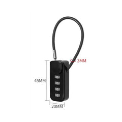 Zinc Alloy 4 Digit Password Lock Portable Anti-Theft Wire Rope Dormitory Cabinet Lock Padlock Luggage Combination Lock Home