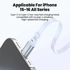 100W Type C to Type C Fast Charging Retractable Cable For iPhone 17 16 Xiaomi 15 USB C Quick Charge Car Kit Portable Charge Cord