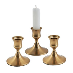 3pc Candlestick Holders Kit Brass Gold Candlestick Set Candle Holders Decorative Candlestick Stand for Wedding Party Dinning