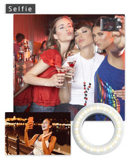 Upgrade 3200K-6500K LED Clip Ring Light 40 LED Lamp Selfie Fill Lights For iPhone Andriod Mobile Phone USB Charge Enhancing Lamp