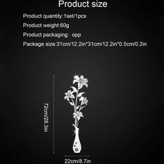 DIY Lily Flower Vase Acrylic Mirror Art Stickers for Room Decoration Vase 3D Flower Wall Decals Sticker Living Room Wall Home Decor