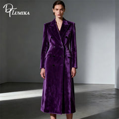 High-End Velvet Double-Breasted Women’s Suit Coat XS–2XL