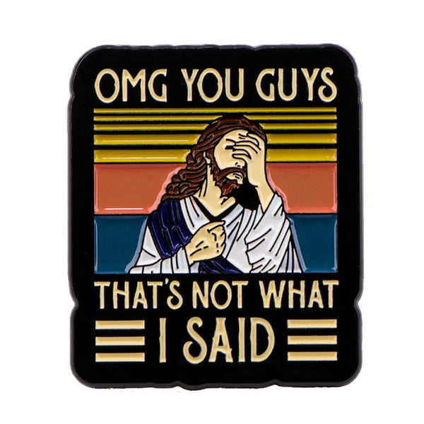Sacred Jesus Enamel Pins Funny Cartoon Quotes Pin Badge on Backpack Women's Brooches Costume Accessories Fashion Jewelry Gifts