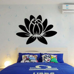 Lotus 3D Mirror Wall Art Sticker Home Living Room Bedroom Office Hallway Wall Decor Acrylic Mirror Reflective Wall Sticker