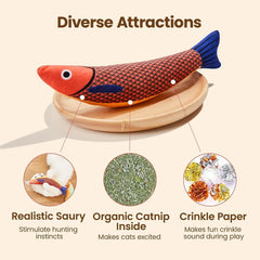 Cat Toys Fish,Teeth Grinding Catnip Toys,Soft and Durable,Kitten Toys Interactive Sounding Cat Chew Bite Plush Toys Cat Supplie Pet Shop, Pet Toys
