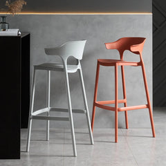 Bar Chair Household Plastic Island Backrest High Foot Dining Chair Stackable High Stool Cafe Negotiation High Stools Kitchen & Dining Furniture Bar Stools & Counter Stools