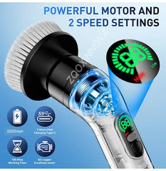 Electric Spin Scrubber, Bathroom Cordless Cleaning Brush Power Scrubber with  Replaceable Brush Heads, Electric Cleaning Brush