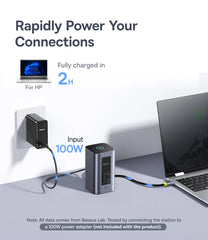 Baseus 12-in-1 USB C HUB to HDMI 4K@60Hz Dual Display USB 3.2 Adapter with RJ45 SD TF PD 100W Docking Station for Window Mac Hub