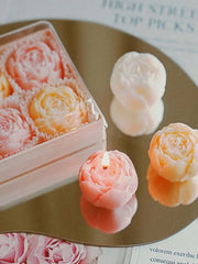 4pcs/Set Hand Made Rose Fragrance, Scented Candles, Hand Made Bouquet Candles,Home Decoration, Suitable For Valentine's Day Gift