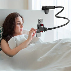 138cm Cell Phone Clip on Stand Holder with Grip Flexible Long Arm Gooseneck Lazy Bracket Mount Clamp for Smartphones ﻿