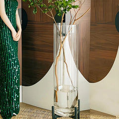 Extra Large Floor Glass Vase 50cm 60cm 80cm High Home Decor Living Room Decorations Standing Flower Vase Chinese Style