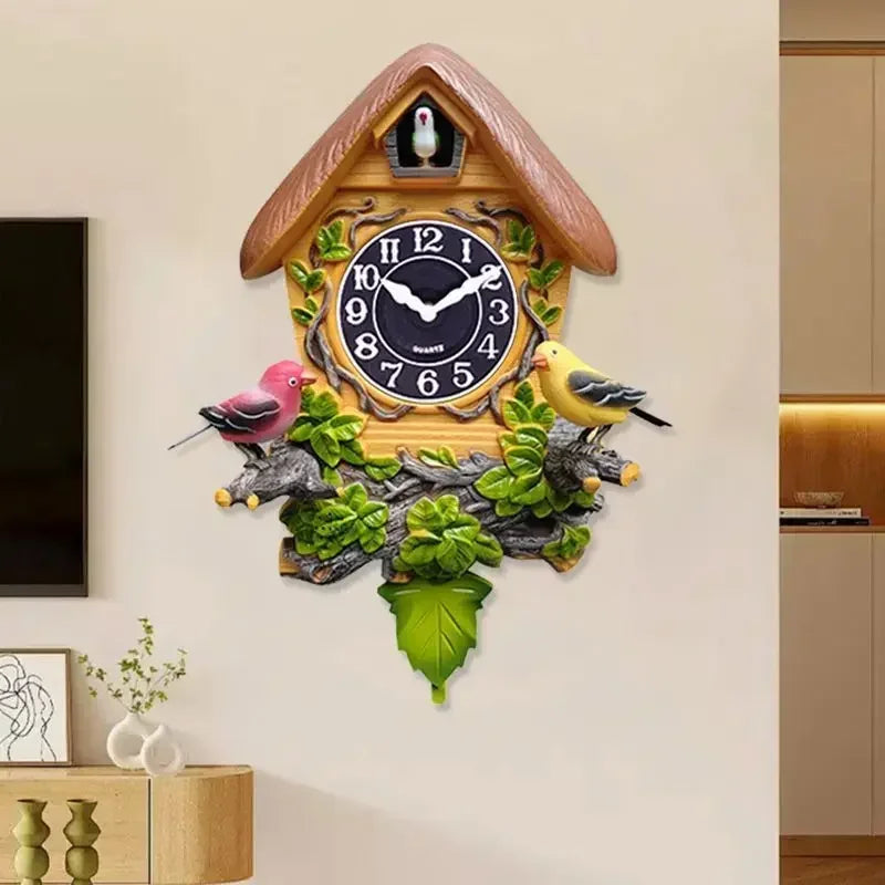 Cuckoo Wall Clock Silent Clocks Creative House Home Ornaments Interior Living Room Wall Decoration Items on The Hour Design