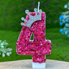 Pink Children's Birthday Number Candles Girl And Holders Surprises Candle Sparkles Cake Decoration Funny Lighting Lamps Candles