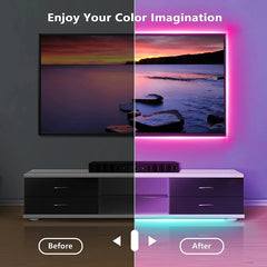 Bluetooth LED Lights Strip 5050 Smart APP Remote Control Flexible Diode Lamp RGB Tape Backlights Game Room Christmas Decoration