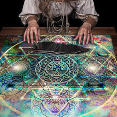 Tarot Tablecloth Mandala Flower Of Life Altar Cloth For Divination Meditation Circle Galaxy Tarot Mat Spiritual Oracle Card Pad