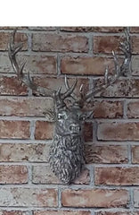 Rustic Metal Stag Deer Head Wall Hanging Mounted Animal Sculpture Decoration for Living Room Office Bar Retro Iron Art Gift