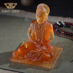 Handmade Crystal Glass Panchmukhi Hanuman Idol Liuli India Hindu God Hanuman Murti Statue