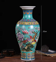 Jingdezhen Floor-standing Ceramic Large Flower Vase for Floral Arrangement Simple European-style Living Room Modern Home Decor C
