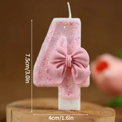 New Number Cake Candle Pink Glitter Birthday Candle 1 2 3 4 5 6 7 8 9 3D Number Candle Cake Topper Birthday Party Cake Decor