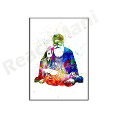 Sikh Art Print of Guru Nanak Spiritual Wall Decor Meditation and Yoga Poster Perfect Gift for Mindfulness and Inner Peace