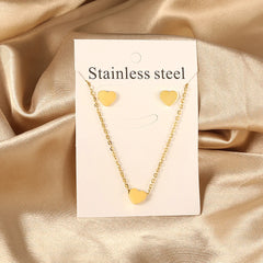 2PCS Stainless Steel Love Heart Pendant Necklaces – No Fade Jewelry Shipping Gold Color