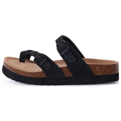 Pallene Platform Suede Sandals for Women With Adjustable Buckle Outdoor Cork Beach Shoes Fashion Thick Sole Women's Slippers Wedges
