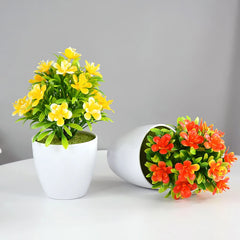 1pc Artificial Potted Plant Small Bonsai Flowers Pot Simulated Tree Ornaments Wedding Home Hotel Office Table Decor Fake Plants