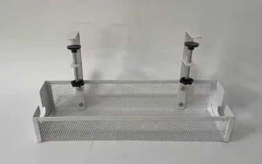 Clamp-on steel under desk cable management basket